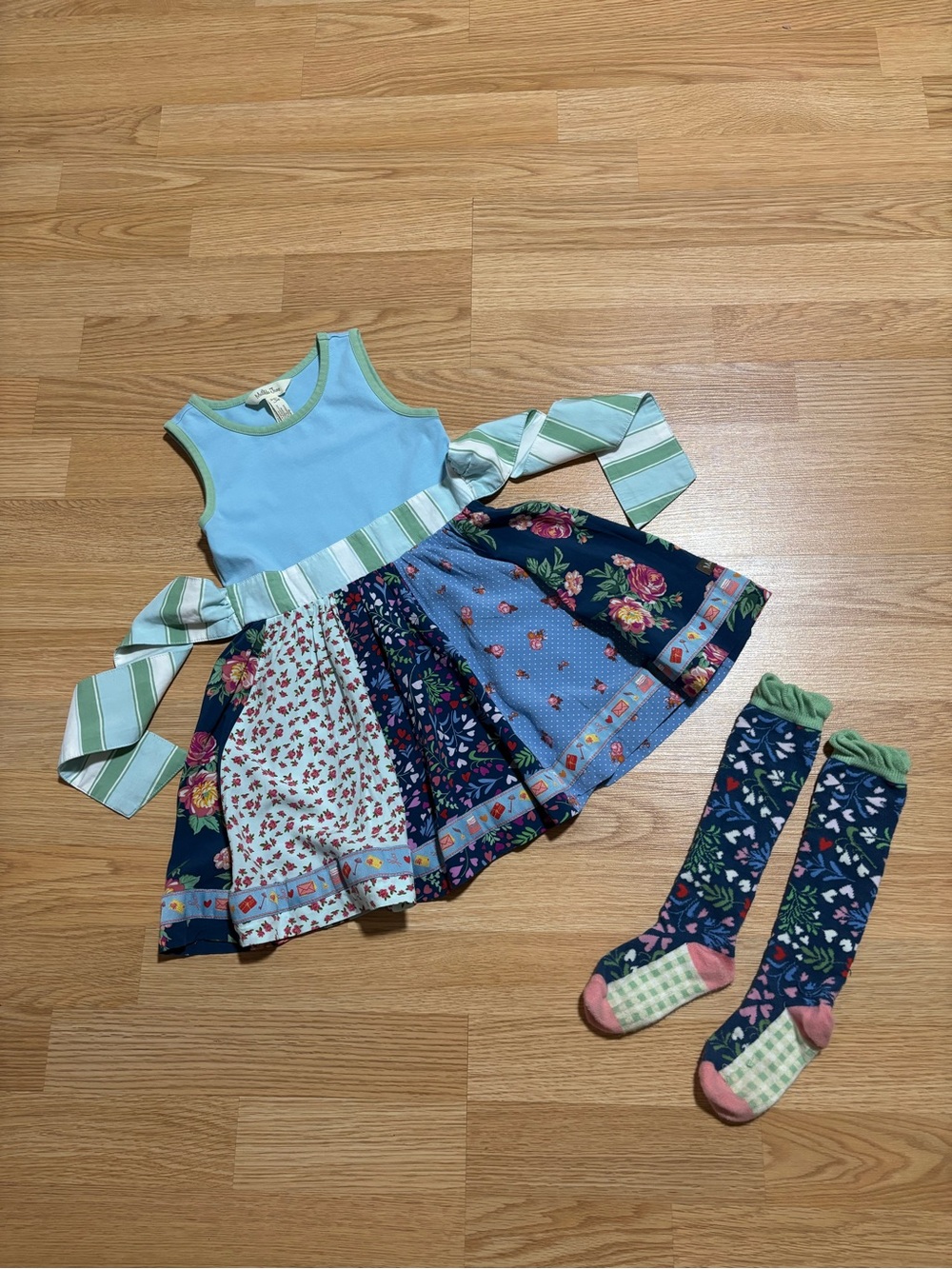 “Matilda Jane” dress size 4 with matching high knee socks